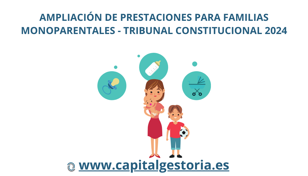 Madre soltera cuidando a su bebé, representando la ampliación de prestaciones por nacimiento y cuidado en familias monoparentales tras la sentencia del Tribunal Constitucional.