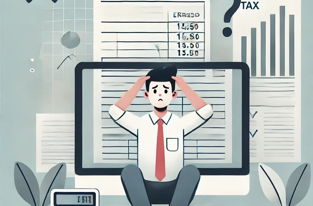 Persona agobiada porque tiene que presentar la Declaración de la Renta y no ha contratado a un Asesor Fiscal