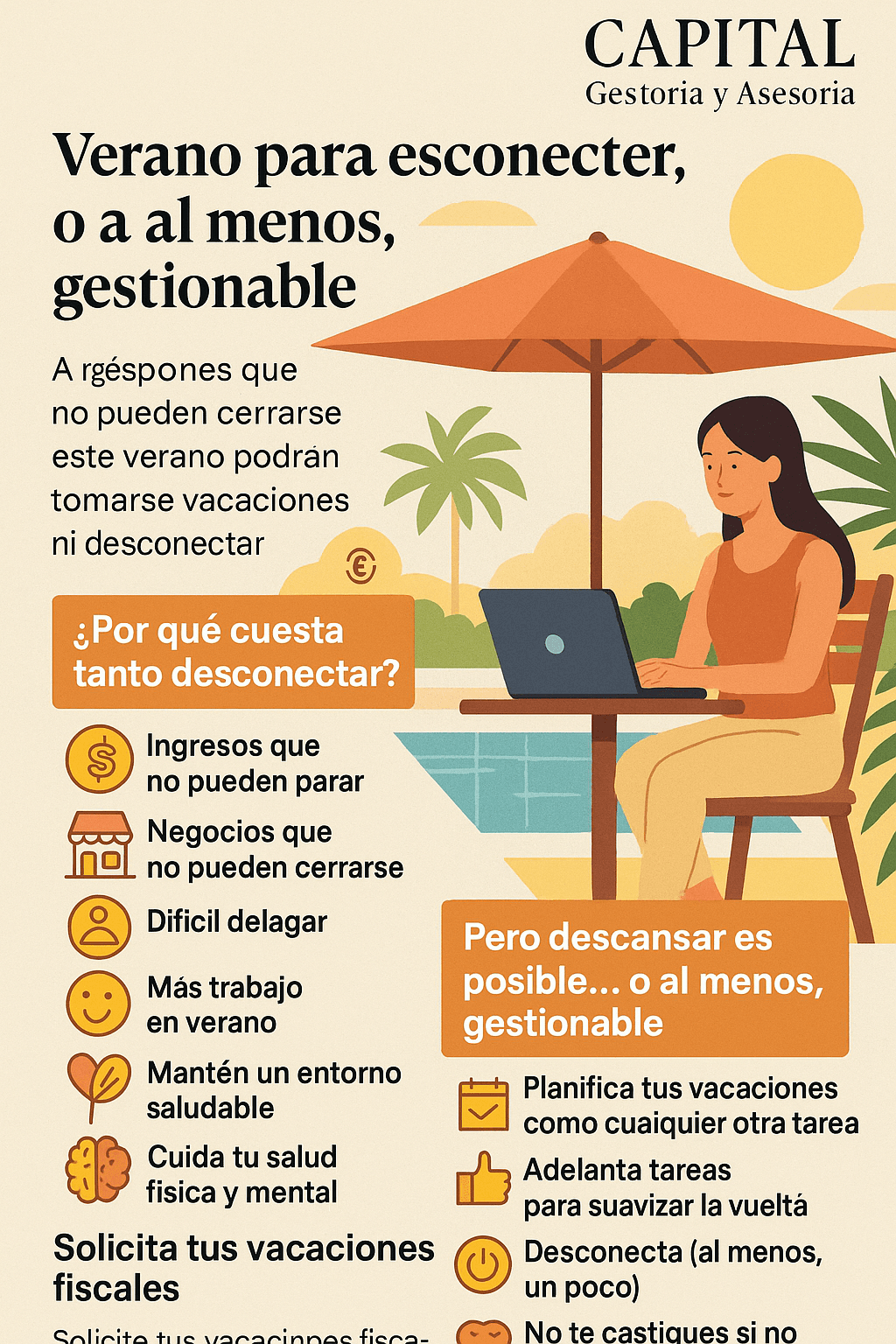 Vacaciones para autónomos en verano 2025: cómo desconectar sin dejar tu negocio