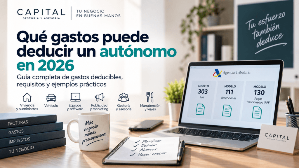 Qué gastos puede deducir un autónomo en 2026